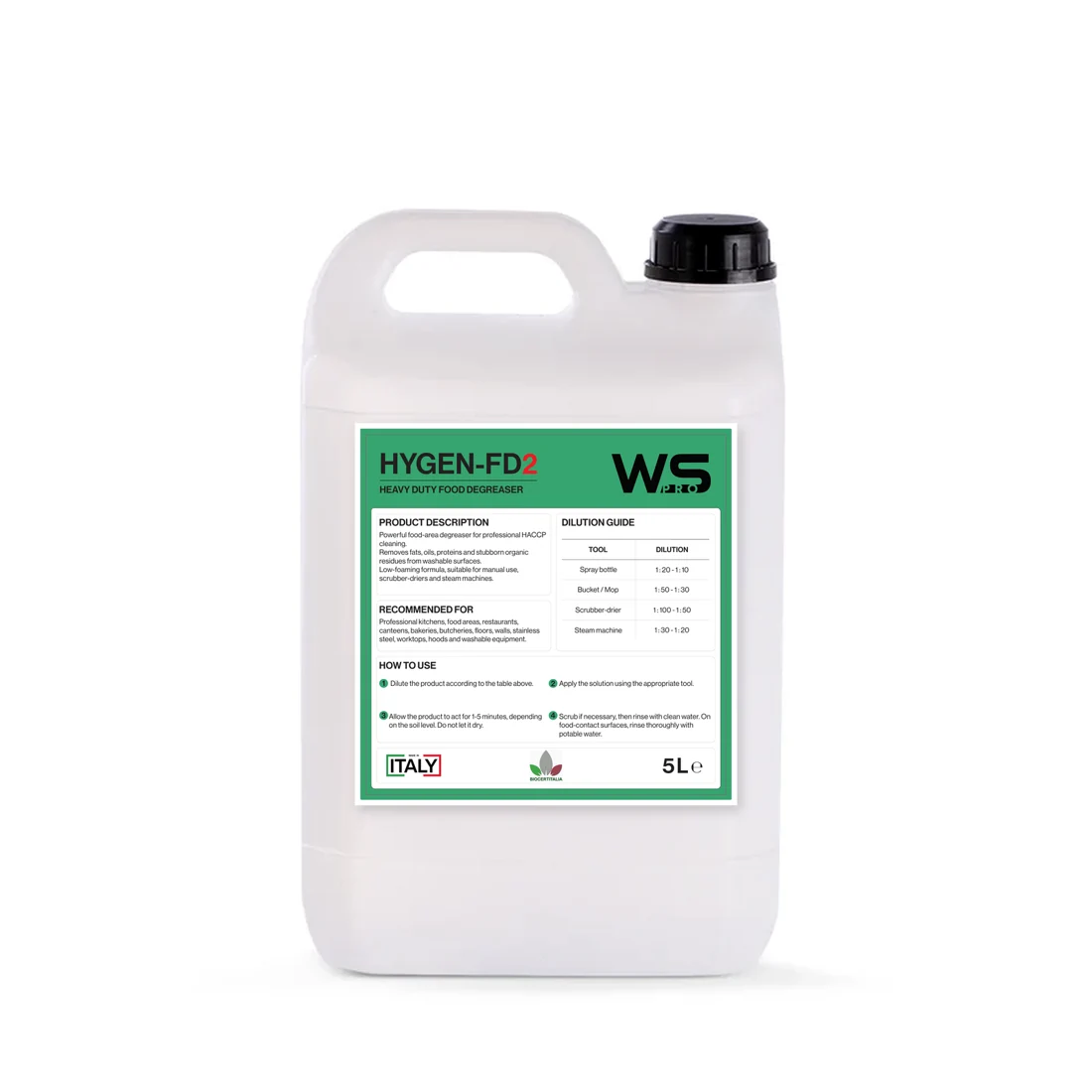 Tanica originale WSPRO HYGEN-FD2 con etichetta verde